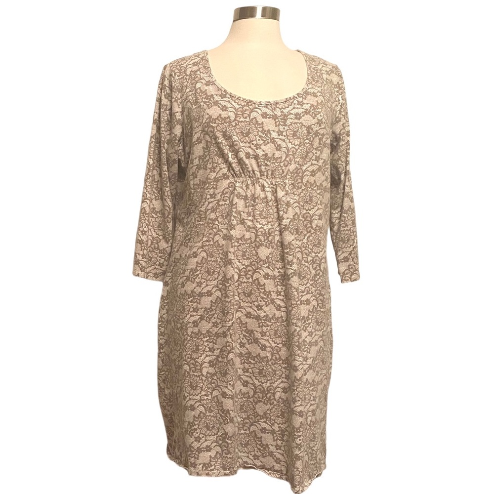 Soma Intimates Double Take Nighgown Sz L Lace Print Floral Loungewear 95% Cotton